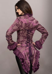 Viktorianische lila Gothik Jacke mit Spitze und Verzierungen