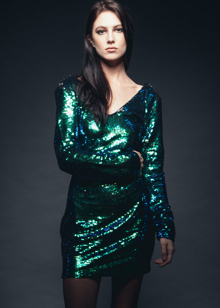 Grünes Paillettenkleid