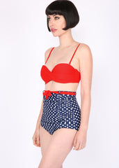 Pünktchen Bikini mit hoher Taille